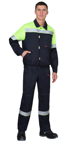 Костюм ЛЕГИОНЕР куртка кор., п/к, синий с лимонным и СОП