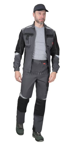 Костюм "Фаворит-Мега" куртка (чз), брюки, серый с черным