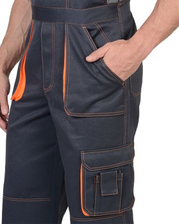 Полукомбинезон "CROWN", т.серый с оранжевым