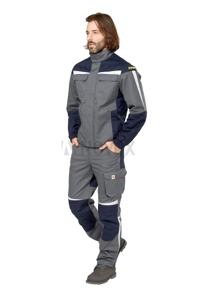 Куртка антистатическая летняя мужская "Фест" цвет серый/синий