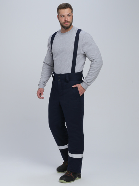 Костюм сварщика зимний Велд-СОП 1 кл.защиты (тк.Хлопок ОП,350) брюки, т.синий/красный