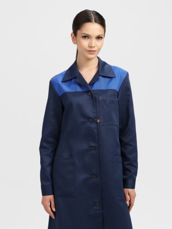 Халат женский Легион (тк.Смесовая,210), т.синий/васильковый