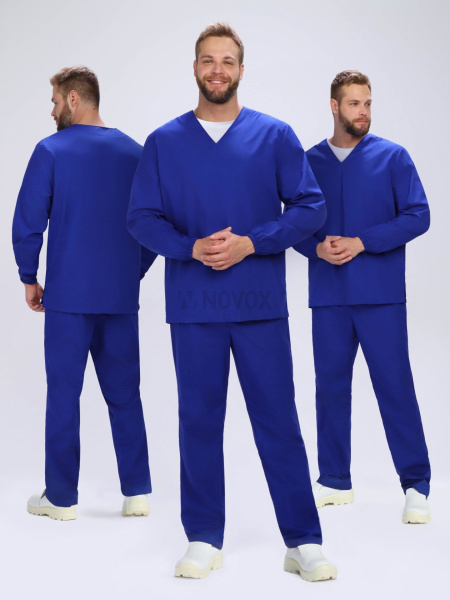 Мужской костюм ХАССП-База (ткань ТиСи, 120), васильковый