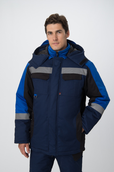 Костюм зимний "Вектрон-2" СОП (тк.Смесовая,240) п/к, т.синий/черный/васильковый