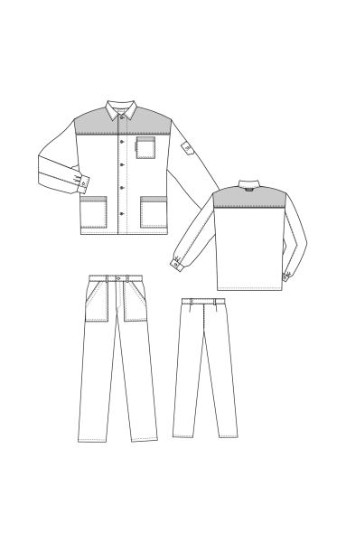 Костюм "Труд", куртка, брюки, василек-серый