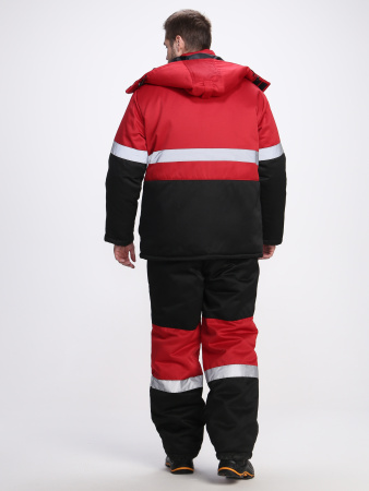 Костюм зимний "Нордхард-2" СОП (тк.Смесовая,250) п/к, черный/красный
