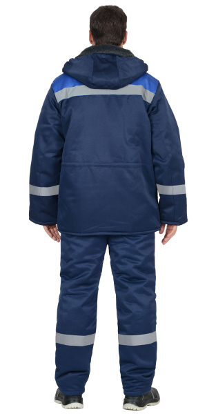 Куртка БРИГАДИР-2 мужская с мех. ворот. синий с васильковым и СОП 50 мм