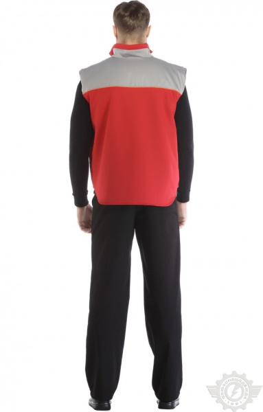 Жилет "Профессионал" зимний красный-светло-серый