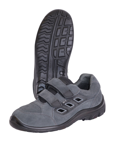 Полуботинки с перфорацией "Универсал", замша, ПУ, серые