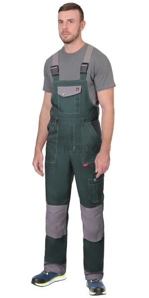 Полукомбинезон ВЕСТ-ВОРК зеленый со ср.серым