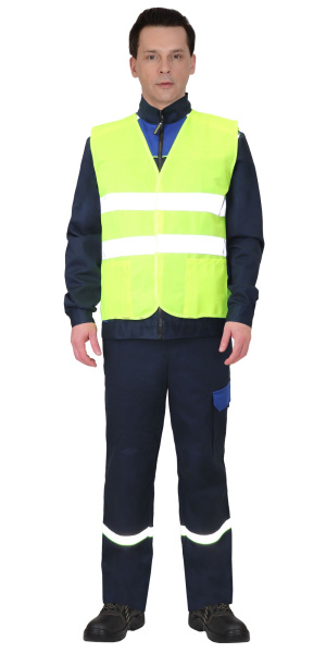 Жилет сигнальный кл.2, 2 СОП (трик.120 гр/м2, карманы) лимонный