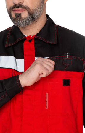 Костюм "Мастер-Люкс", куртка, п/к, красный с черным