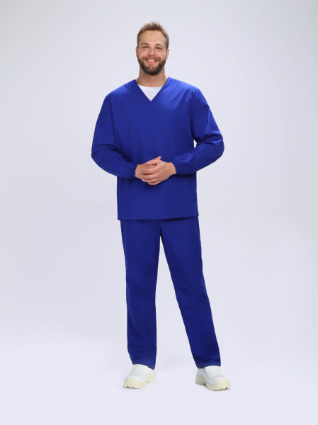 Мужской костюм ХАССП-База (ткань ТиСи, 120), васильковый