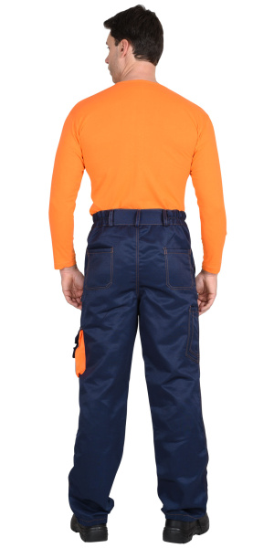 Брюки "CROWN" цв. т.синие с оранжевым