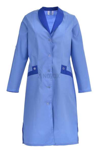 Халат "Радуга" длинный рукав голубой