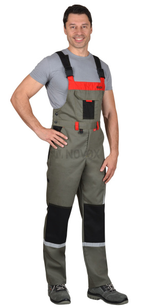 Полукомбинезон "СТАН", оливковый с черным и красным