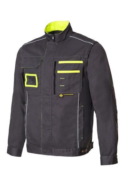 Костюм НЭКСТ (NEXT), куртка с отстегивающимися рукавами, брюки, графит/лимонный