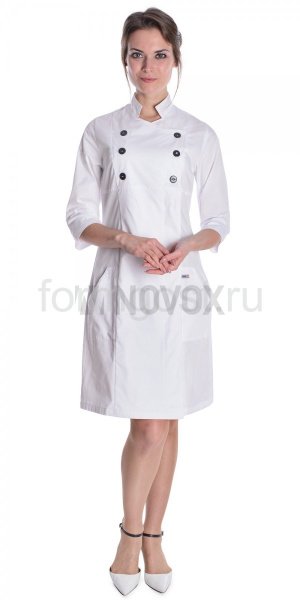 Халат "Габриэль" медицинский женский, белый + черный