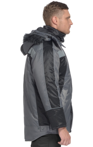 Куртка "Ямал" зимняя ткань "Textor" с СВП (СОП), серый/черный