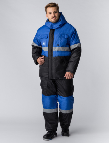Костюм зимний "Мегрес-2" СОП (тк.OxLine,90) п/к, васильковый/черный