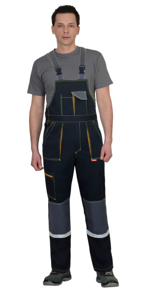 Полукомбинезон "РОДОС" черный с темно-серым, горчичным