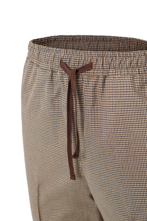 Брюки РИСТРЕТТО ТЕСТИ джоггеры клетка беж/шоколад