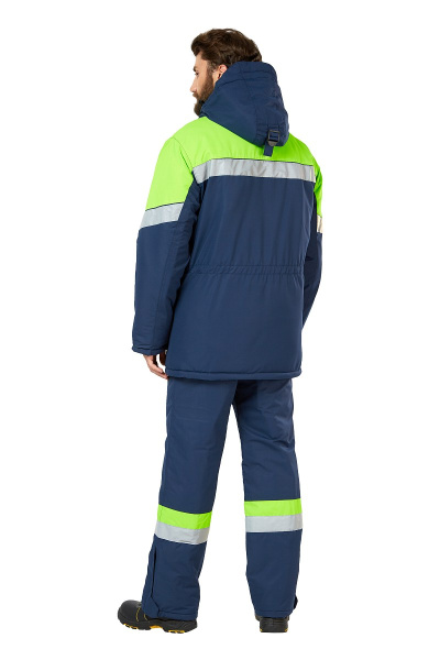 Костюм рабочий мужской зимний "Илион" цвет синий/неон