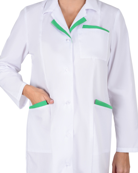 Халат "ЛИЗА" женский белый с салатовым 