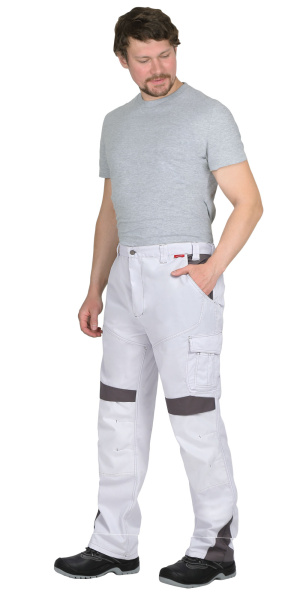 Брюки ЦИТРИН белый со средне-серым (ЧЗ)