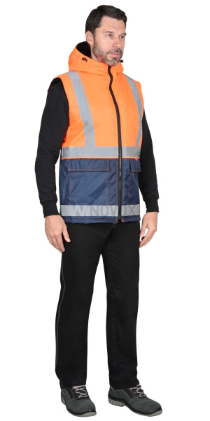 Жилет "Терминал", цв. синий с оранжевым