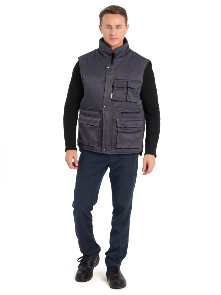 Жилет утепленный "Докер" т. серый