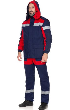 Костюм "Континент",куртка, п/к, т.синий с красным, с СВП (СОП)