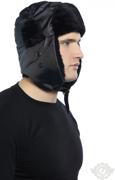 Шапка-ушанка темно-синяя