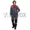 Костюм женский "Профессионал" серый/красный/чёрный (куртка и брюки)