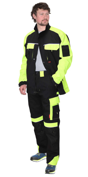 Костюм ОНИКС куртка (чз), брюки черный с лимонным