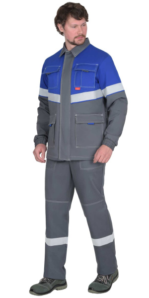 Костюм "Самотлор" куртка, п/к серый с вас, 80% х/б, 20% п/э, антистатическая нить 250 г/кв.