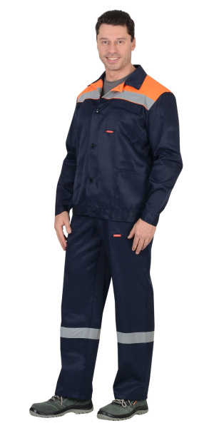 Костюм "Стройград" куртка, п/к, т.синий с оранжевым СОП 50мм