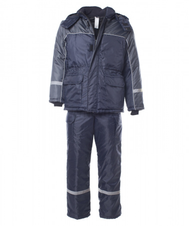 Костюм зимний «БАЛТИКА», куртка, п/к, т.синий/серый, тк. Оксфорд