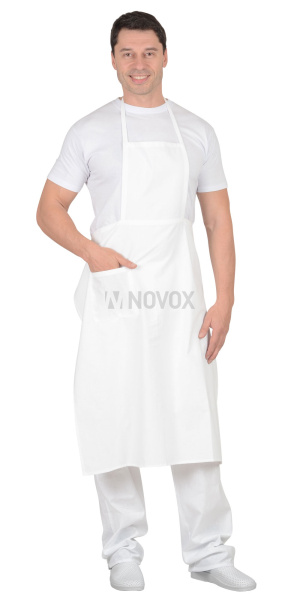 Фартук повара с грудкой (бязь) белый, (кратно 10 шт.)