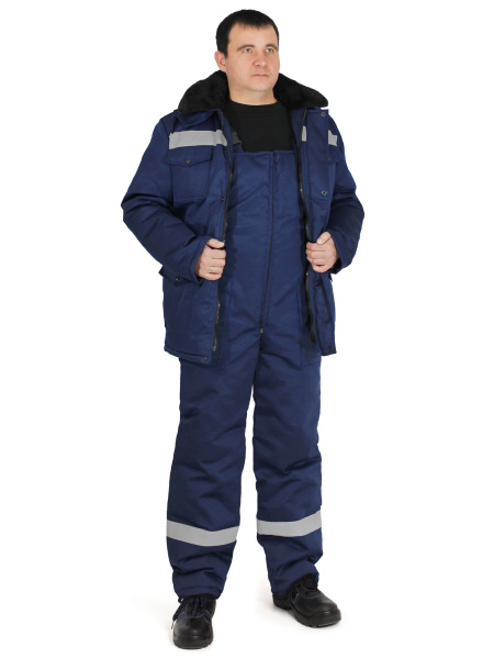 Костюм "Мастер Плюс" утепленный т/син. (куртка+п/к), тк. смесовая, с СОП
