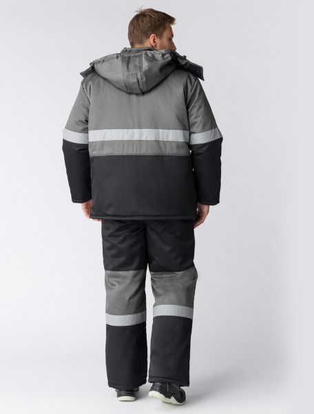 Костюм зимний "Нордхард-2" СОП (тк.Смесовая,250) п/к, черный/серый