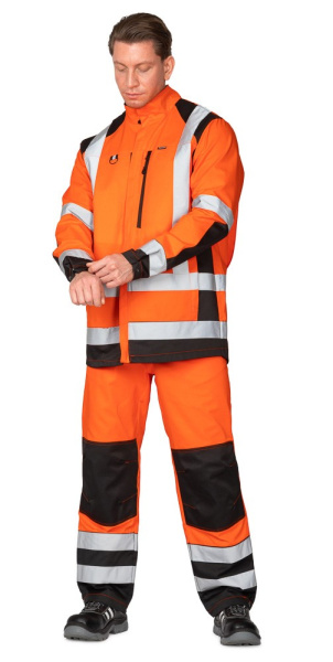 Куртка мужская летняя "Спектр 2М-35" оранжевый/чёрный, СОП