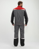 Костюм Строй-1 CH МВО (тк.Смесовая,280) брюки, т.серый/красный/черный