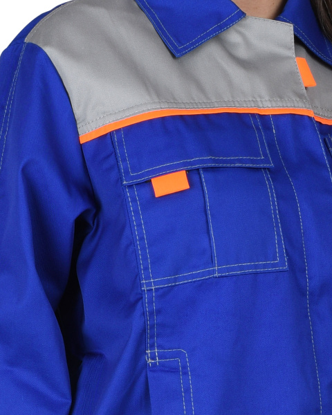 Костюм жеснкий "ФАВОРИТ" куртка, брюки васильковый со св.серым