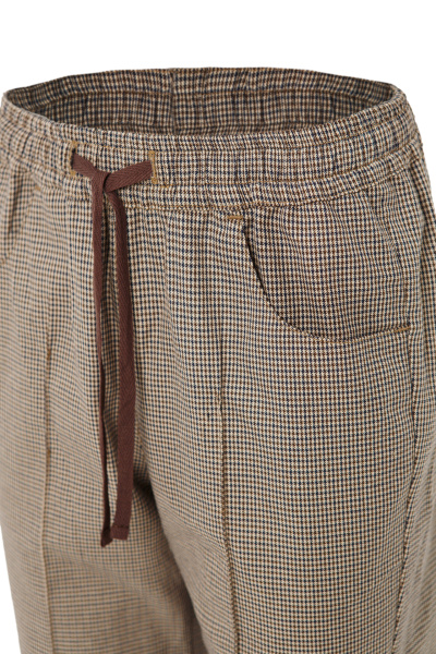 Брюки РИСТРЕТТО ТЕСТИ джоггеры женские клетка беж/шоколад