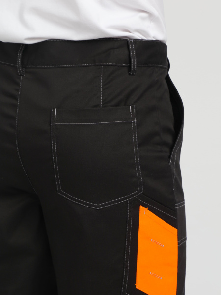 Костюм Виват-1 Премиум CH МВО (тк.Смесовая,240) брюки, черный/оранжевый