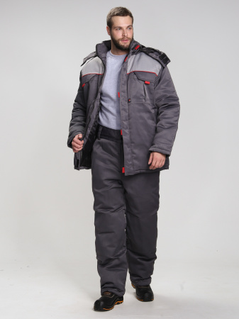 Костюм зимний "Флофт-1" (тк.Смесовая,210) брюки, т.серый/св.серый