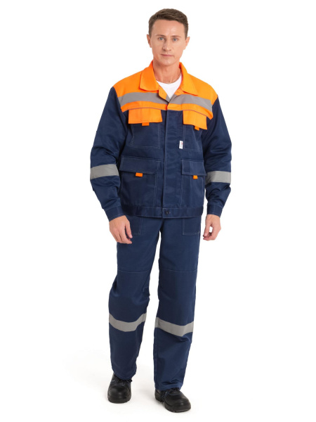 Костюм "Нова" куртка+п/к, цв. син/оранж.