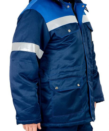 Костюм зимний "ТИТАН" куртка дл., полукомбинезон, цв. т.синий/василек