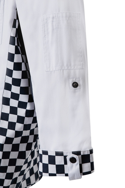 Китель поварской РИСТРЕТТО ШЕФ мужской т.синий/клетка крупная